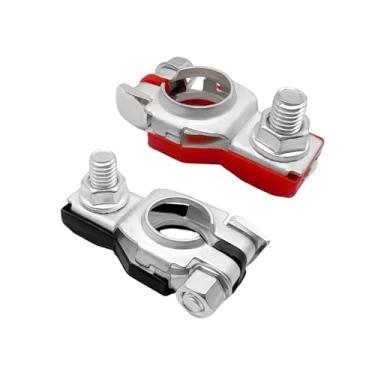 Imagem de HQRNYP Conector de terminal de bateria de 2 peças, terminais e terminais de baterias de substituição automotiva, conjunto de adaptadores de terminal de bateria positiva e negativa, 243407F000