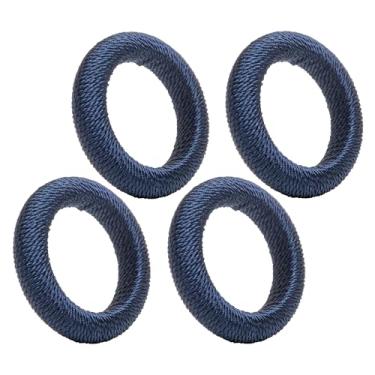 Imagem de LYOR - Conjunto 4 Anéis para Guardanapo Tressê Azul Plástico