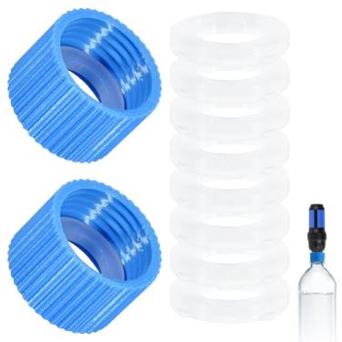 Imagem de Kit de acoplamento de filtro de água de 2 peças compatível com filtros de água roscados externos de 28 mm e garrafas de plástico padrão, acoplamentos de limpeza de filtragem com 10 peças de vedação