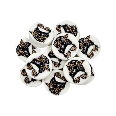 Imagem de Óculos de sol de silicone com contas focais Leopard Mom Bun para cabelo bagunçado | Pacote com 12 cabides Freshie para canetas Thread Bubble Gum Pincel de maquiagem com tema esportivo