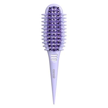 Imagem de Conair Curl Define Pro Escova desembaraçadora para cabelos cacheados, aberturas duplas com ranhuras contínuas, cerdas mistas para desembaraçar sem frizz, suavizar e definir cachos, para cabelos mais