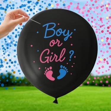 Imagem de Kit Chá Revelação Girl or Boy – Decoração para Chá de Bebê Menino ou Menina (Kit Confete Azul + Rosa + Dourado (Premium))