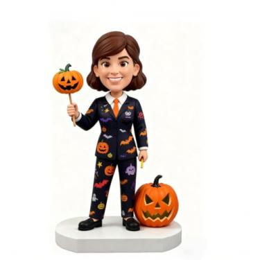 Imagem de Custom Halloween Witch/Teacher/Dentist/Doctor/Nurse Bobblehead Dolls from Photos, Special The Perfect Presents for Friends/Family/Colleagues, Exclusively Crafted for Halloween (Teacher)