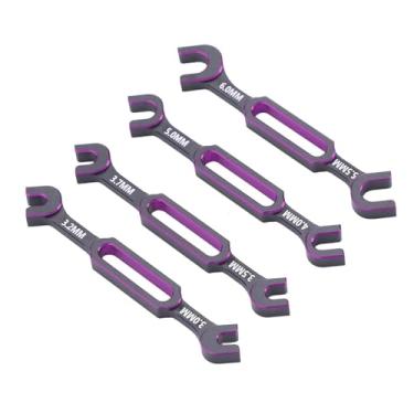 Imagem de SPYMINNPOO Chave de Carro RC 4 PCS Conjunto de Ferramentas de Alumínio para Tensor e Removedor de Junta Esférica 3,0 Mm a 6,0 Mm para Carros RC, Drones e Barcos (Roxo)