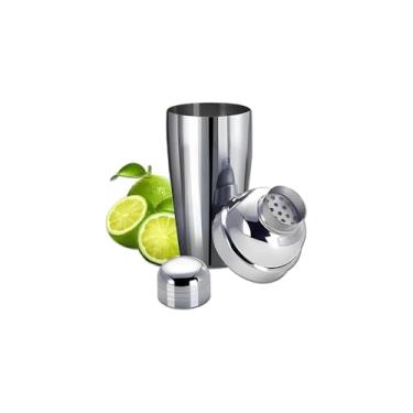 Imagem de Coqueteleira Profissional em Aço Inoxidável, 750ml, 3 Peças, para Drinks e Caipirinhas, com Coador e Dosador