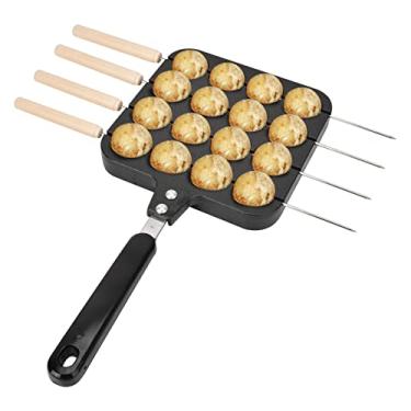 Imagem de Matybobe Takoyaki Grill Pan Prato para Cozinhar Assar Bandeja Antiaderente Sólida Longa Vida Útil Panquecas Redondas, Fogão Elétrico a Gás Ergonômico, Aderência Confortável