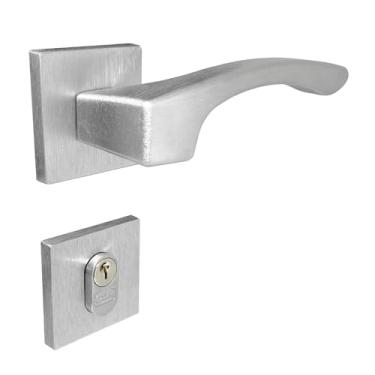 Imagem de Fechadura Onix Externa Roseta Escovado 55mm União Mundial