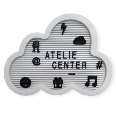 Imagem de Quadro Com Letras Letreiro Decorativo Recado Retro Modelo Nuvem - Atel