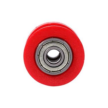 Imagem de Matybobe Guia de roda tensor deslizante de rolo de corrente de 10 mm para mini moto (vermelho)