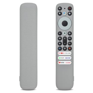 Imagem de MOVHEIYL RC923 Capa para controle remoto TCL RC902V RC902V FMR1 / RC813 FMB1 / RC923 (2023) TCL Q6 Q7 QM8 S4 S3 Series Google TV Remote lavável antiperda capa de silicone (cinza)