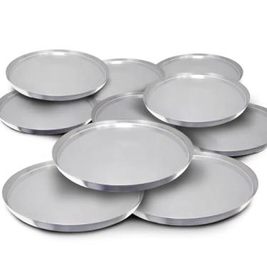 Imagem de Formas de Pizza em Alumínio Polido, 30cm de Diâmetro, Kit com 10 Peças, Linha Profissional para Pizzaria