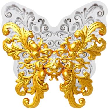 Imagem de MYPRACS Moldes de silicone para fondant de borboleta para decoração de bolos de açúcar, topo de cupcake, pasta de goma e argila de polímero