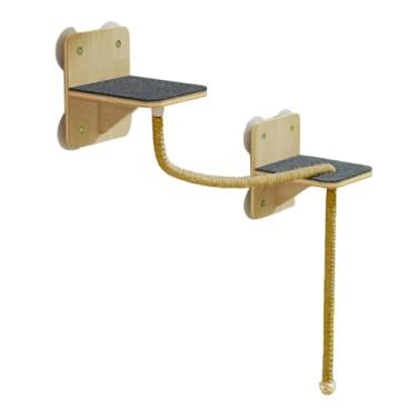 Imagem de Fxzqgnh Prateleiras de Parede para Gatos, Prateleira de Escalada com Ventosas Resistentes, Poleiros, Móveis de Parede para Gatos Brincarem, Descansarem, Escal, Corda de cânhamo