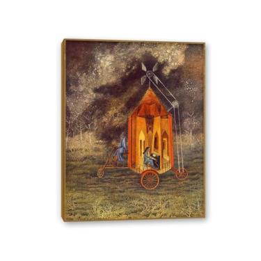 Imagem de Zeichn8u Remedios Varo Decoração de parede Caravana impressões em tela pintura surrealismo arte de parede decoração de casa Remedios Varo pôster presente para quarto sala de estar 90 x 70 cm (36 x 28