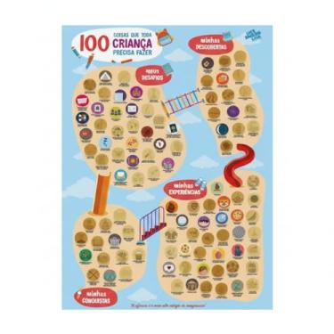 Imagem de Pôster Decorativo 100 Coisas Para Fazer Com Crianças Raspadinha Interativo Sem Moldura
