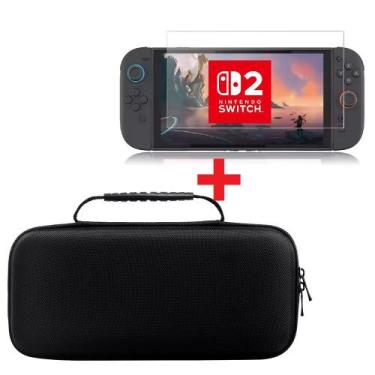Imagem de Bolsa + pelicula nintendo switch 2 case proteção bag ns2 maleta hd pre