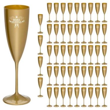 Imagem de Taça Espumante 170ml Boas Festas Acrílico Premium 50pçs - NEOPLAS, DOU