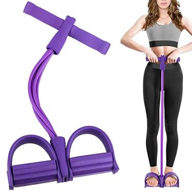 Imagem de Tirador de Estribo com 4 Tubos Atualizado Borracha Mais Grossos Tração Forte 60 lbs Leve Sem Deformação Odor Apoio para Pés Macio Envolvente Alça Anti-Derrame Treinamento