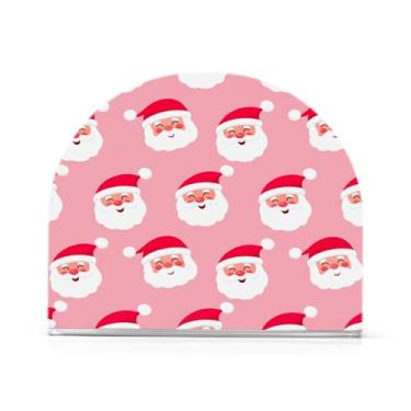 Imagem de Wassud Porta-guardanapos acrílico feliz Papai Noel, dispensador de guardanapos de papel moderno para mesa, cozinha, sala de jantar, bancada 1 peça (comporta 50-60 guardanapos)