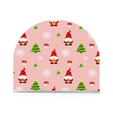 Imagem de Wassud Gnomos de Natal 2 porta-guardanapos de acrílico, dispensador de guardanapo de papel moderno em forma de U para mesa, cozinha, sala de jantar, bancada 1 peça (comporta 50-60 guardanapos)