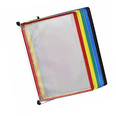 Imagem de uhyOHF Organizador de referência para montagem na parede – Organizador de arquivos para mesa, sistema de referência de mesa, PVC + metal, 10 bolsos para exibição, para armazenamento e exibição de