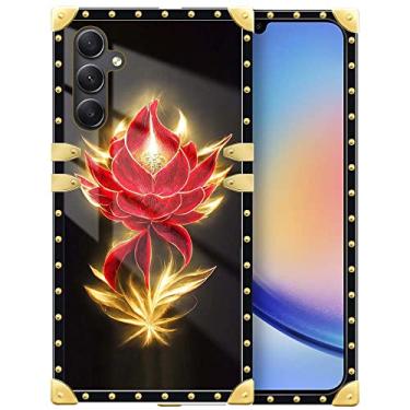 Imagem de TAMEFOX Capa compatível com Samsung Galaxy A14 5G, flor-vermelha para mulheres e meninas, capa protetora de telefone TPU macio à prova de choque para Samsung Galaxy A14 5G