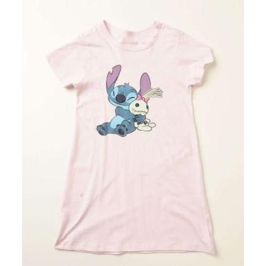 Imagem de Camisola Infantil Stitch Manga Curta Disney Tam 4 a 1-89477, 6, Rosa