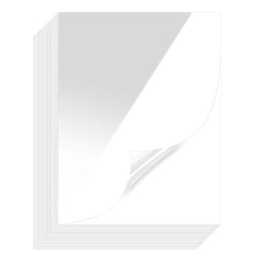 Imagem de SBYURE 20 peças de capas de encadernação transparente de 21,6 x 28 cm, capas de plástico não perfuradas, folhas de capa transparente para encadernação, 8 mm, tamanho carta