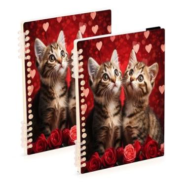 Imagem de Burbuja Cadernos com nome, papel pautado universitário A5 com 60 folhas, fichário para escritório, 2 unidades