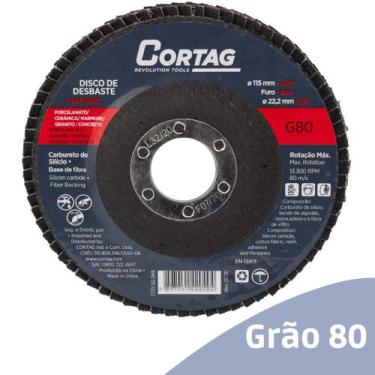 Imagem de Kit 2 Disco de Desbaste Flap 4.1/2" 115mm Cerâmica Granito - Cortag