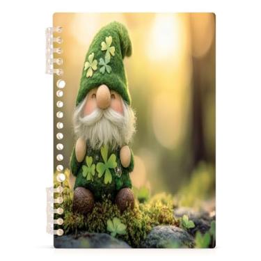 Imagem de Burbuja Caderno St. Patrick Gnomo, papel pautado universitário A5 com 60 folhas, fichário para escritório, 1 pacote