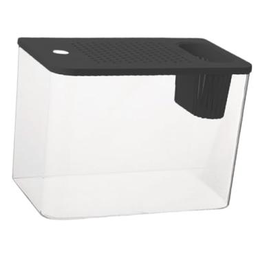 Imagem de Generic Terrário para répteis, aquário pequeno, tanque empilhável para peixes, habitat para sapos, cobras, lagartixas, peixes betta e tartarugas, Tampa Preta