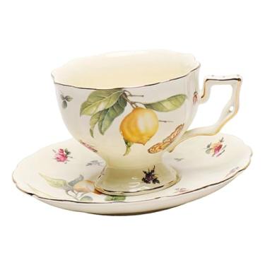 Imagem de Ｂｅｓｇａ Xícara de café de cerâmica com pires, enfeite, presente, acessório de decoração, versátil, para cozinha, xícaras para latte e cappuccino.