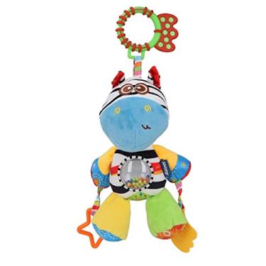 Imagem de Siwoted carrinho de bebê chocalho brinquedo acalmar emoções inodoro resistente deformação colorido bebê consolador pendurado brinquedo com mordedor para casa (Zebra Colorida)