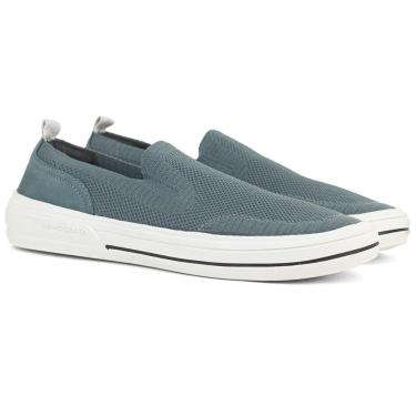 Imagem de Tênis Masculino Slip On Democrata Casual Denim Clay Knit Confortável Elástico 290303-Masculino