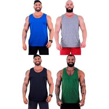 Imagem de Kit 4 Regatas Clássicas MXD Conceito Slim Cores Básicas e Mescladas Lisas-Masculino