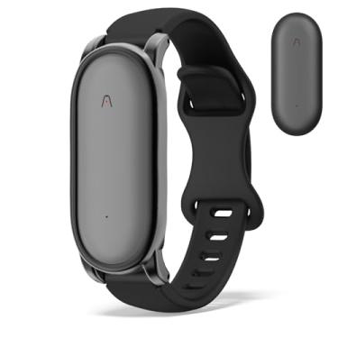 Imagem de Nimuw Pulseira de silicone macio ajustável com amortecedor de policarbonato compatível com plaud NotePin & Plaud Note Pin S (2025) (preto)