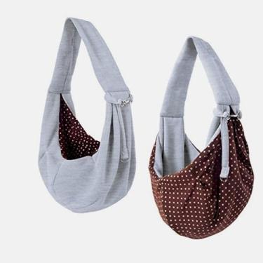 Imagem de Mochila para Pet com Alça Ajustável e Reversível Transversal no Ombro Viagens Mãos Livres Cães Gatos