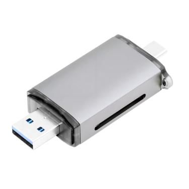 Imagem de Xiwai Porta USB Tipo-A Tipo C USB 3.0 para UHS-III UHS-II SD4.0 TF Leitor de cartão micro-SD para câmera, laptop, tablet, telefone e câmera