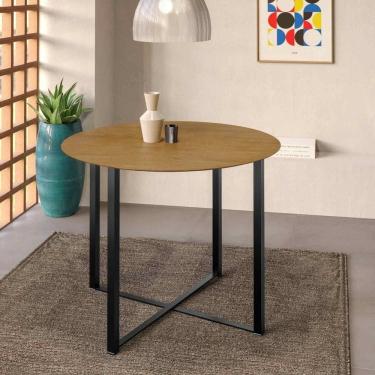 Imagem de Mesa com Tampo Redondo 100cm Renata Ypê/Preto