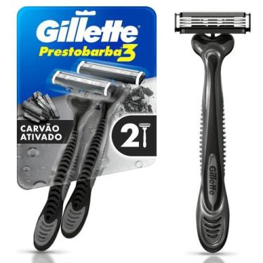 Imagem de Aparelho Barbear Gillette Prestobarba 3 Carvão Carbono 2 Unidades