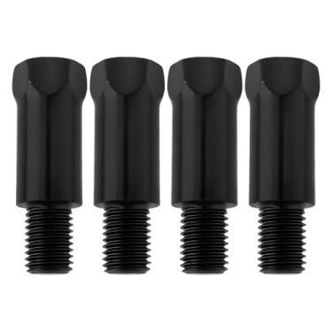 Imagem de YINETTECH Adaptador de espelho de motocicleta 4 peças M10 para M10 converte no sentido horário adaptador de rosca 42,9 x 13,7 mm parafuso de ajuste de altura de motocicleta preto