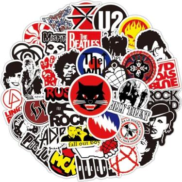 Imagem de 100 peças de adesivos de garrafa de água de banda de rock, adesivos para álbuns de fotos, skate, telefones, laptop, adesivo impermeável para laptop para amigas, adolescentes, irmã