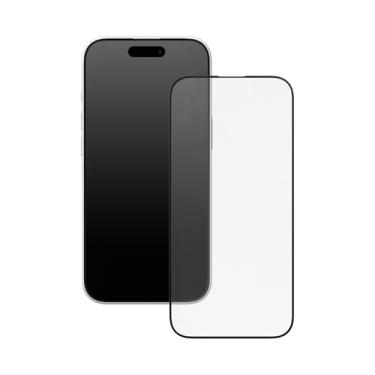 Imagem de RhinoShield Película de vidro temperado 9H compatível com iPhone 16/15/14 Pro | Alta transparência, resistente a arranhões e luz azul, cobertura total curvada 3D, ferramenta de instalação incluída