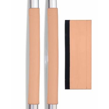 Imagem de Conjunto de 2 capas de maçanetas de geladeira Peach Fuzz, cor sólida em tom de pêssego simples, arte minimalista, capas de eletrodomésticos de cozinha, protetor de alça para fornos, lava-louças