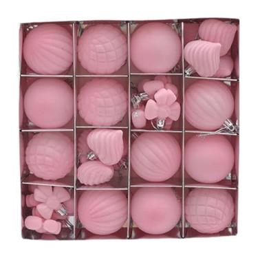 Imagem de Nishiyuenyi Enfeites de Natal para Pendurar Na árvore, Pingentes Criativos com Revestimento Aveludado, Bolas de Natal para Casamento, Aniversário E Janelas, Rosa, Tamanho real