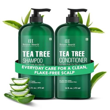 Imagem de Botanic Hearth Tea Tree Shampoo and Conditioner Set - with 100% Pure Tea Tree Oil, for Itchy and Dry Scalp, Sulphate Free, Paraben Free - for Men and Women - 470ml each