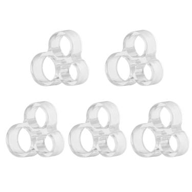 Imagem de PATIKIL 5 peças de rolha de maçaneta de porta, 15/18/21 mm, buchas de maçaneta de porta, protetor de parede, para-choques, plástico PVC reutilizável, silicone para armários domésticos, protetor de