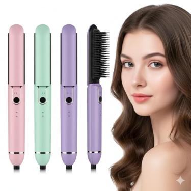 Imagem de Mini Pente Alisador Capilar Recarregável – Portátil, Sem Fio, Aquecimento Rápido e Temperatura Ajustável