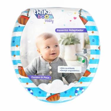 Imagem de Assento Adaptador Infantil para Vaso Sanitário Desfralde Universal Menino, Azul, PVC e Plástico, 29x27 cm